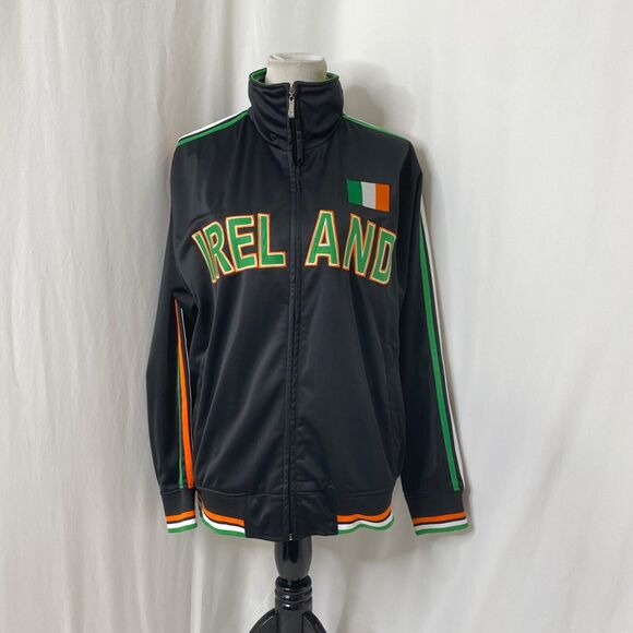 Ghast Ireland Track Jacket Men’s Large Black Full Zip Long Sleeve Athletic - Picture 2 of 13